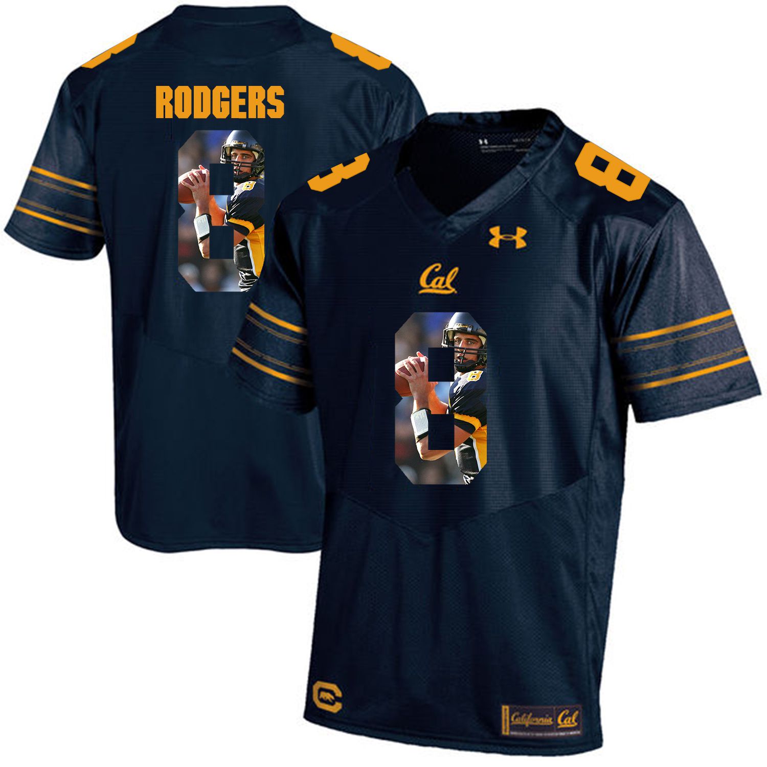 Men California Golden Bears 8 Aaron Rodgers Dark blue Customized NCAA Jerseys